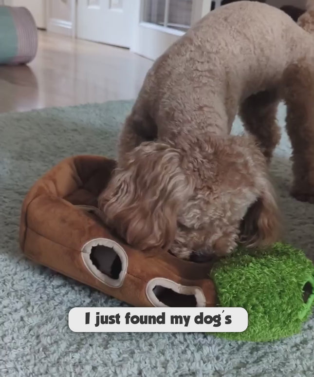 Animal Tree Burrow Dog Toy – Interactive Hide & Seek Plush Toy