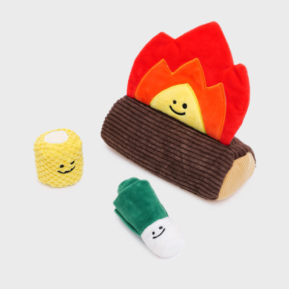 Campfire Hide & Seek Dog Toy – Interactive Plush Toy Set