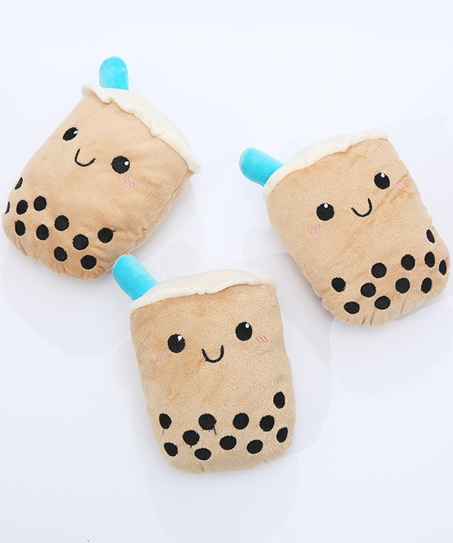 Boba Milk Tea Squeaky Plush Dog Toy