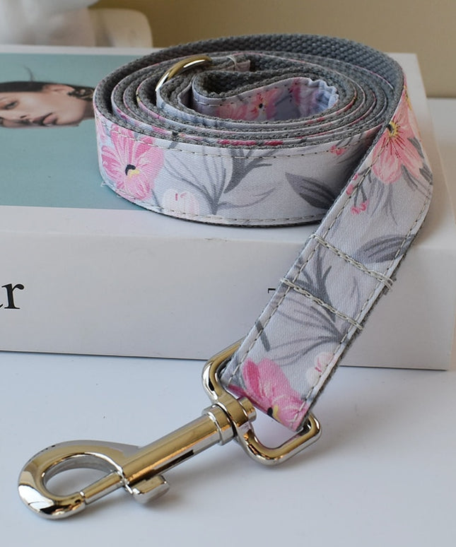 Blue Grey Orchid Print Leash