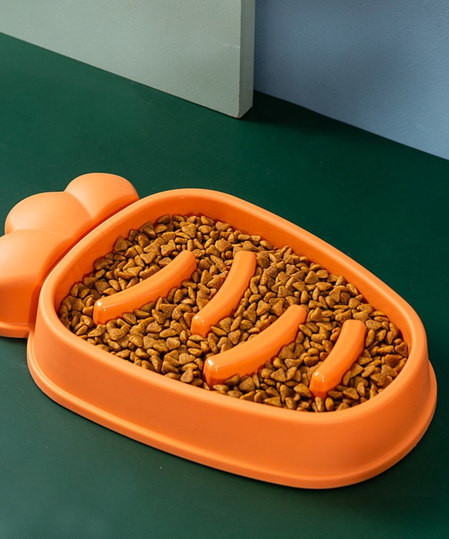 Carrot Slow Feeder Dog Bowl – Large