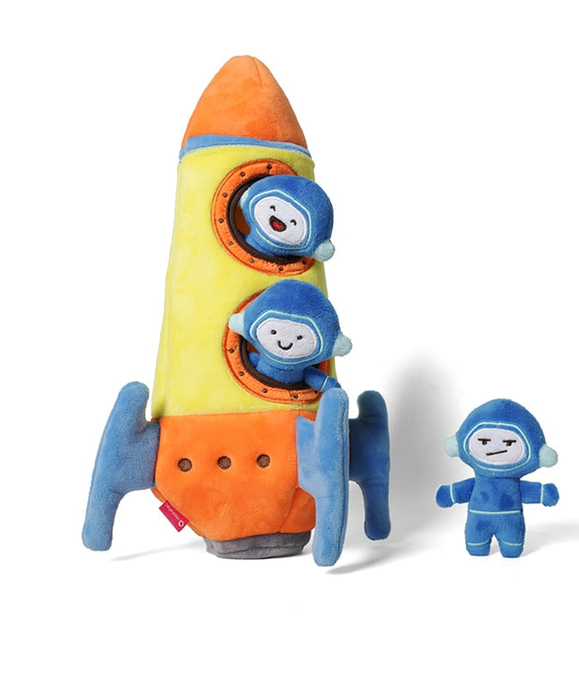 Rocket Ship Hide & Seek Dog Toy – Interactive Plush Puzzle