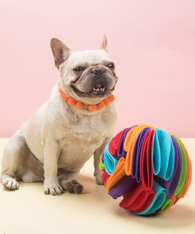 Felt Snuffle Ball for Dogs – Interactive Nosework Toy