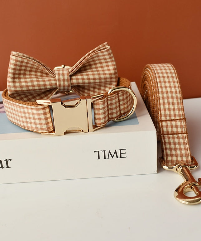 Caramel Brown Checkered Leash