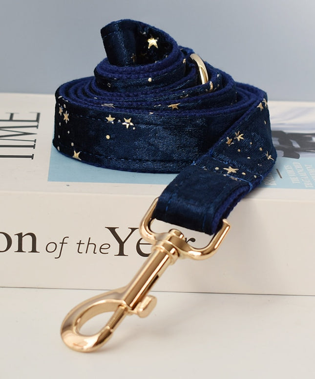 Navy Blue & Gold Stars Leash