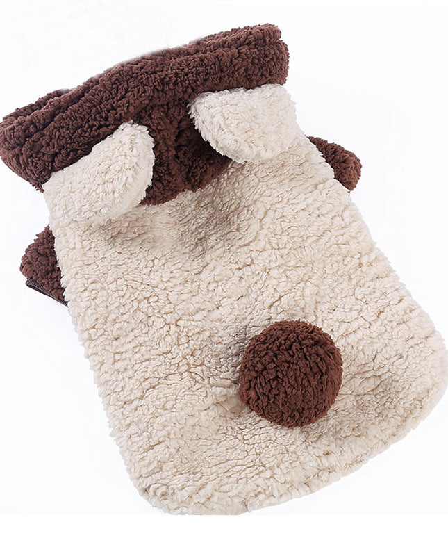 Teddy Bear Wool Hoodie for Medium Large Dogs