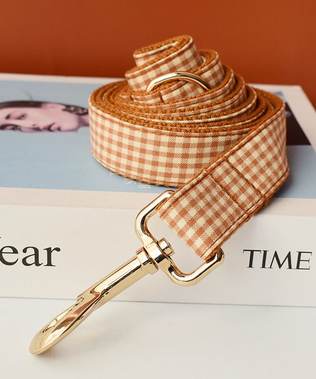 Caramel Brown Checkered Leash