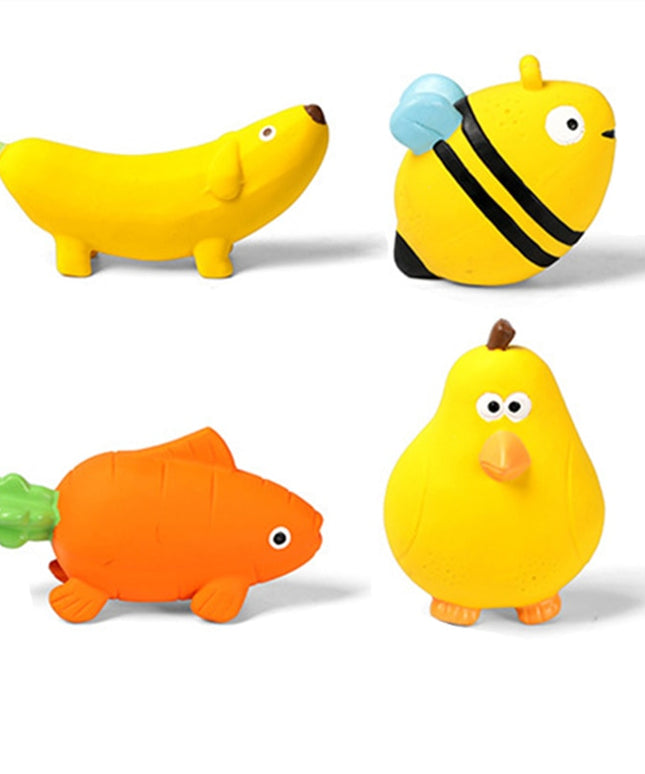 Squeaky Latex Dog Toy – Fruit & Animal Designs